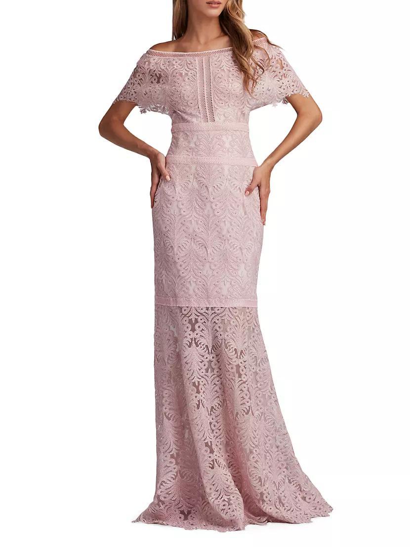 Corded Lace Off-The-Shoulder Gown Product Image