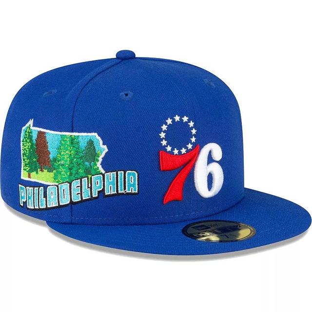 Mens New Era Royal Philadelphia 76ers Stateview 59FIFTY Fitted Hat Product Image