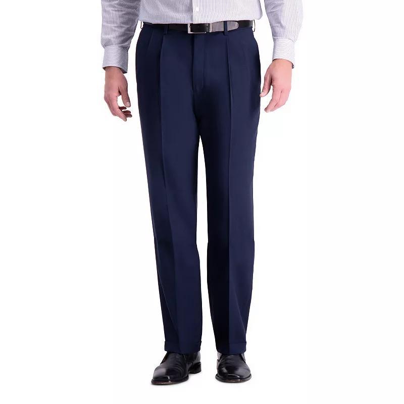 Mens Haggar Premium Comfort Expandable-Waist Classic-Fit Stretch Pleated Dress Pants, Mens Product Image