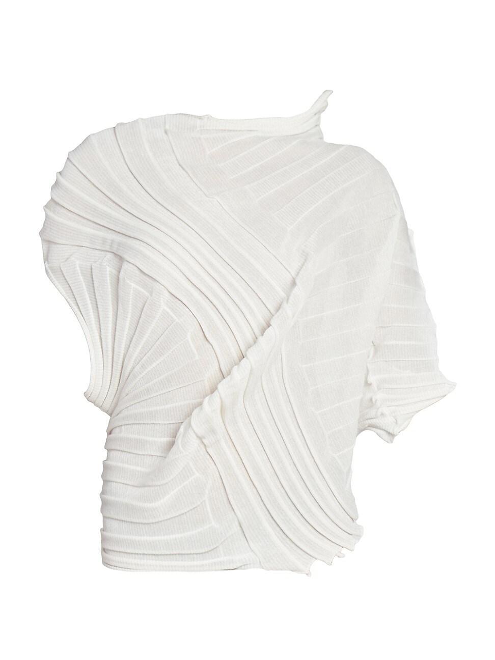 Womens Asymmetric Rib-Knit Top Product Image