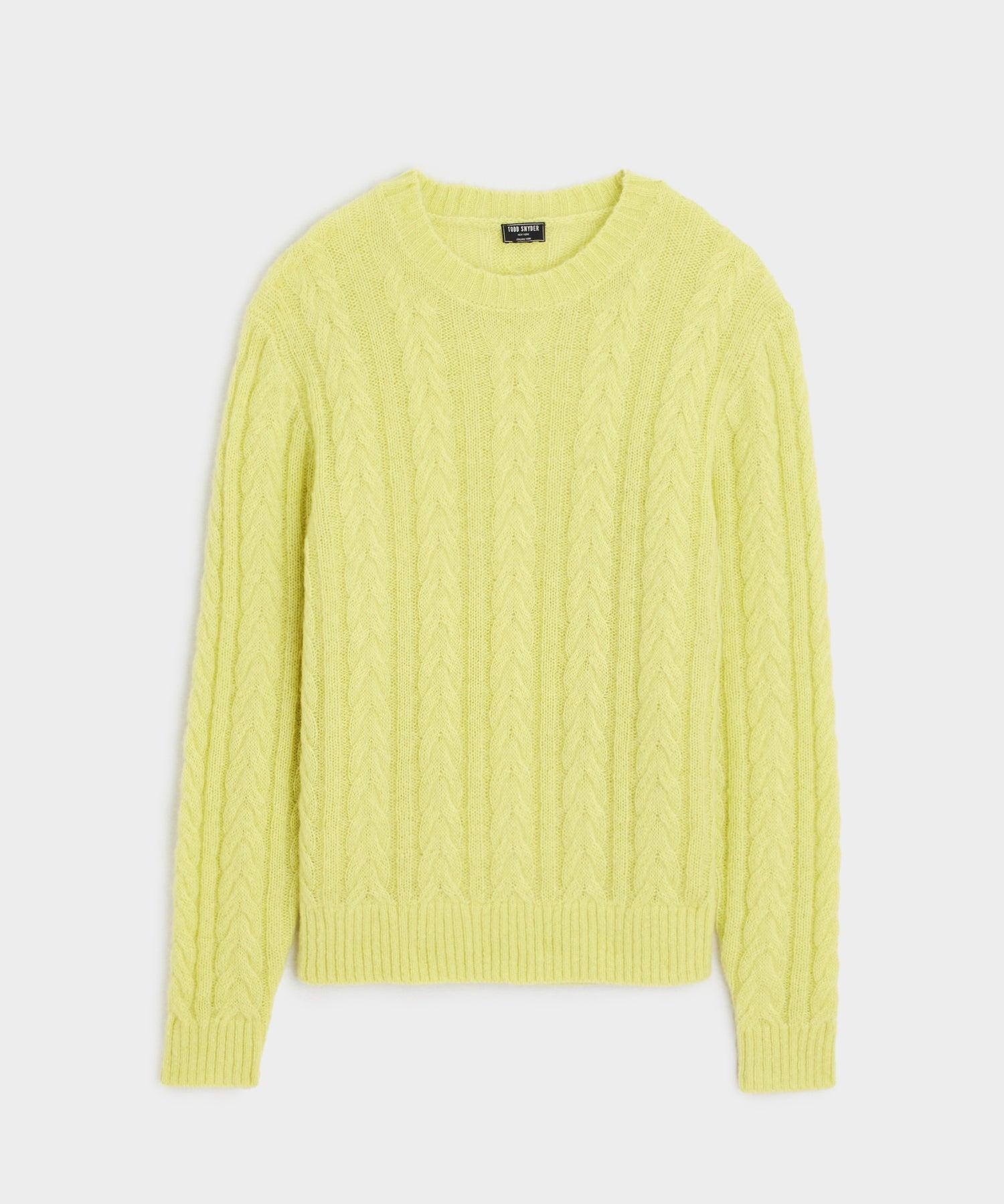 Brushed Cable Knit Crewneck Sweater Product Image