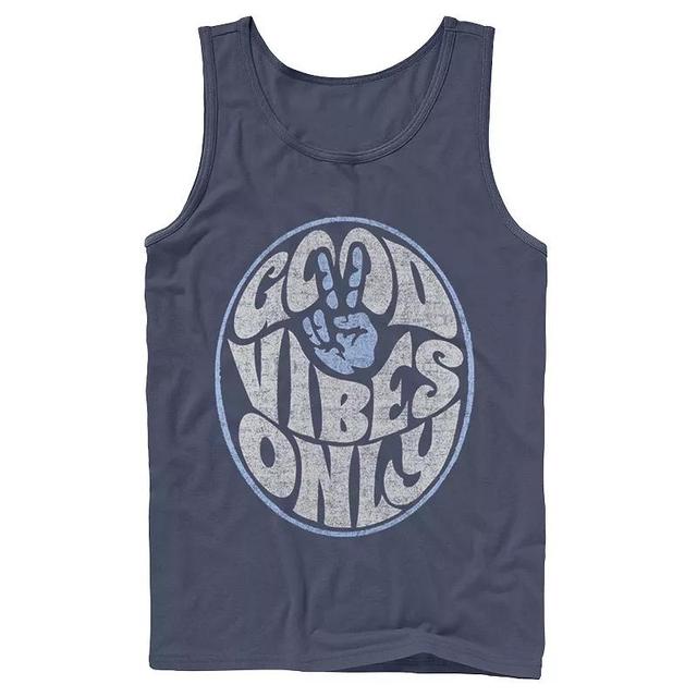 Mens Fifth Sun Good Vibes Only Text Tank Blue Product Image