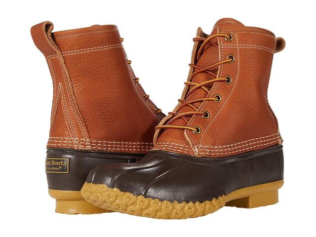 L.L.Bean 8 Tumbled Leather Shearling Lined Bean Boot Brown) Women's Shoes Product Image