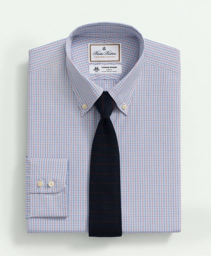 Brooks Brothers X Thomas Mason® Cotton Poplin Button-Down Collar, Micro Checked Dress Shirt Product Image