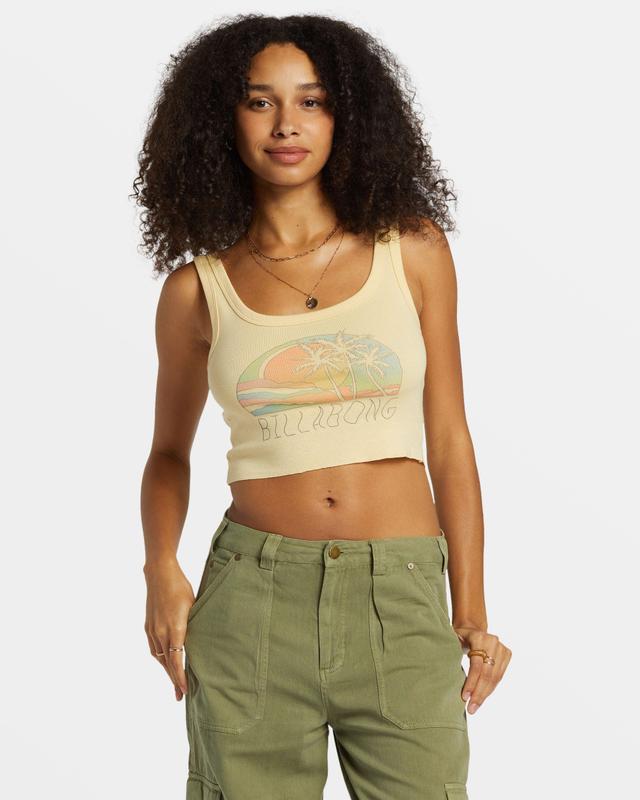 Escape To Nature Cropped Tank Top - Retro Yellow Female Product Image