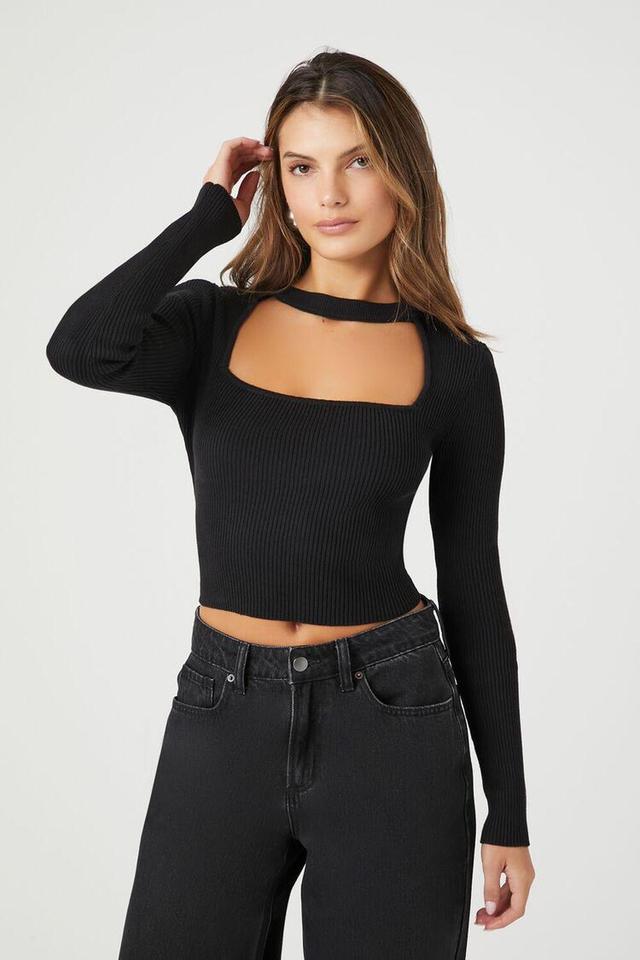 Sweater-Knit Cutout Crop Top | Forever 21 Product Image