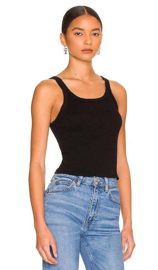 Womens Cropped Rib-Knit Tank Product Image