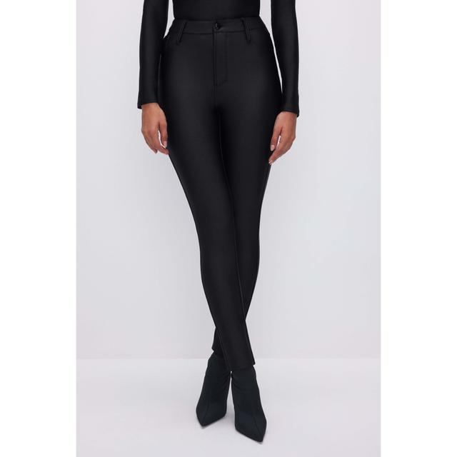 Womens Compression Shine Good Waist Leggings | Black, Size 0 | Good American by Khlo Kardashian Product Image