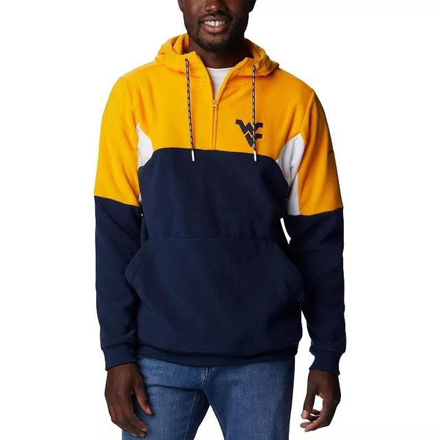 Mens Columbia West Virginia Mountaineers Lodge Quarter-Zip Hoodie Blue Product Image