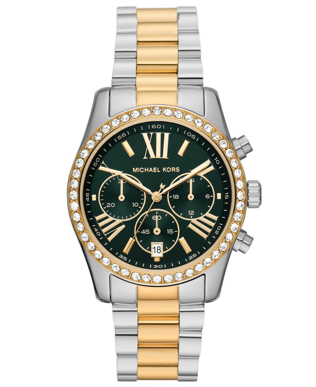 Michael Kors Womens Lexington Chronograph Two-Tone Stainless Steel Bracelet Watch 38mm Product Image