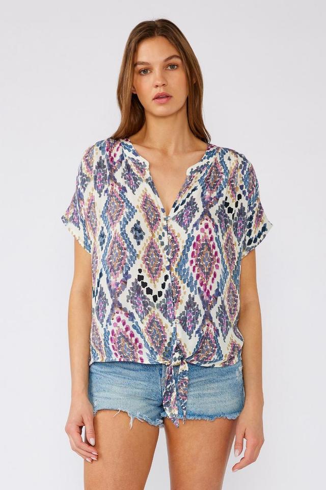 Bohemian Dolman Sleeve Tie Front Top Product Image