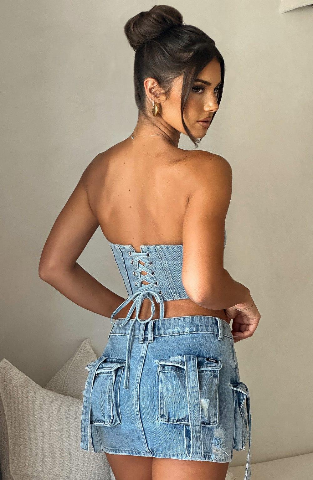 Billie Mini Skirt - Blue Wash Product Image