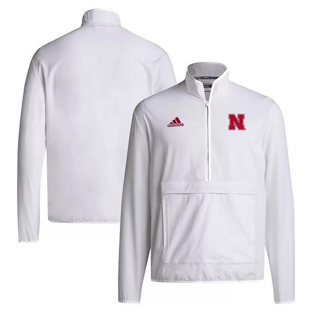 Mens adidas Nebraska Huskers Coaches Sideline Half-Zip Jacket Product Image