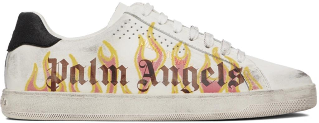 PALM ANGELS Palm One Sprayprint Sneakers In White Yellow Product Image