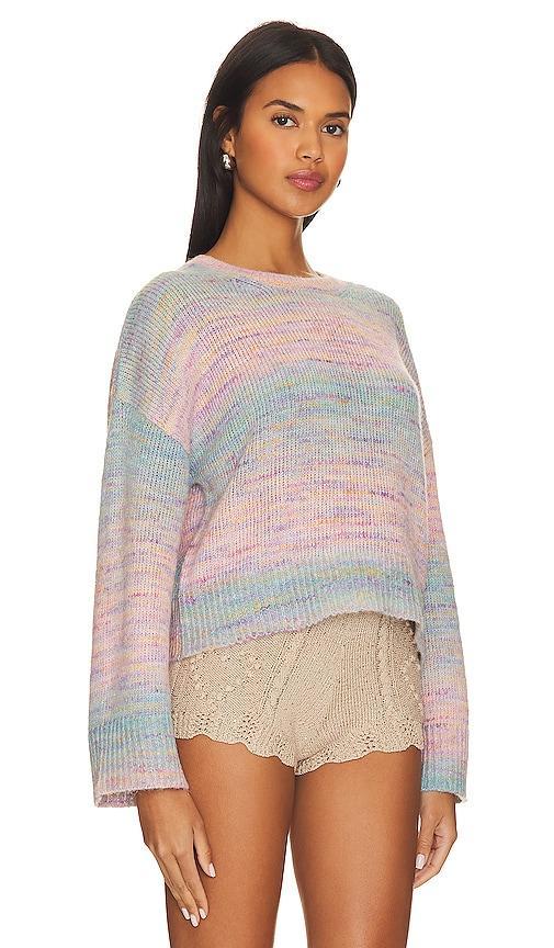 525 Liyan Space Dye Crew Neck Pullover Sweater in Pink. - size L (also in XL) Product Image