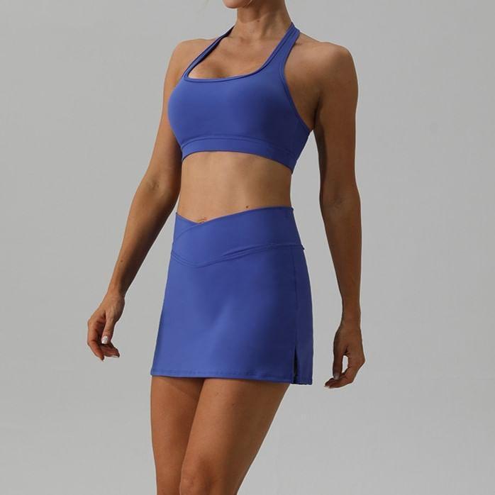 Halter Plain Sports Bra Product Image