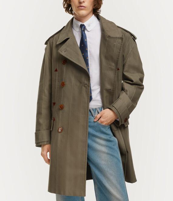 Stripped Trench Coat  Product Image