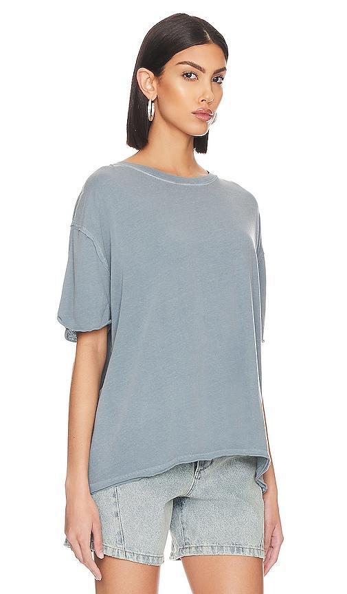 Free People Nina Short Sleeve Raw Edge Crew Neck Boxy Tee Shirt Product Image