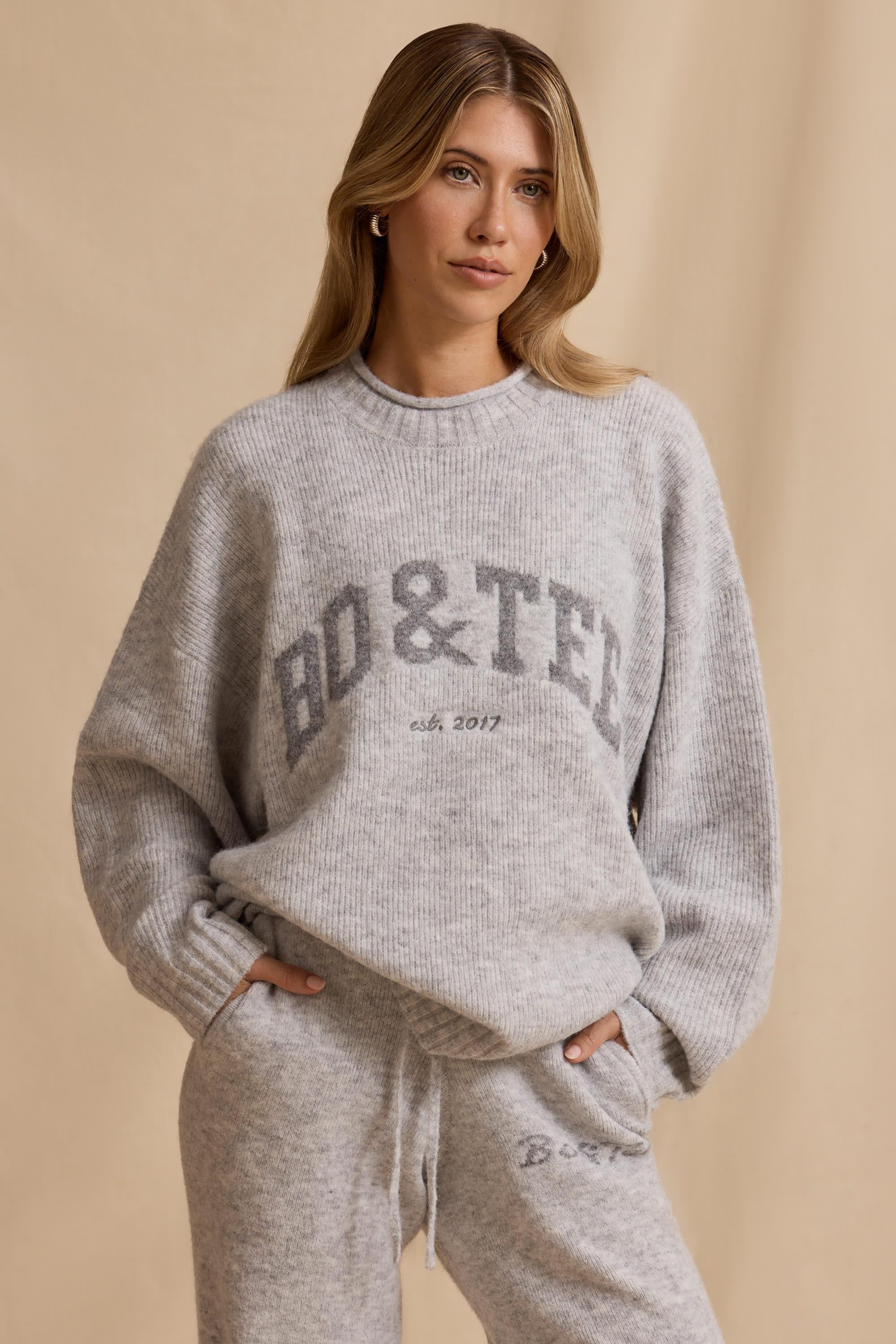 Oversized Knit Jumper in Ice Marl Product Image