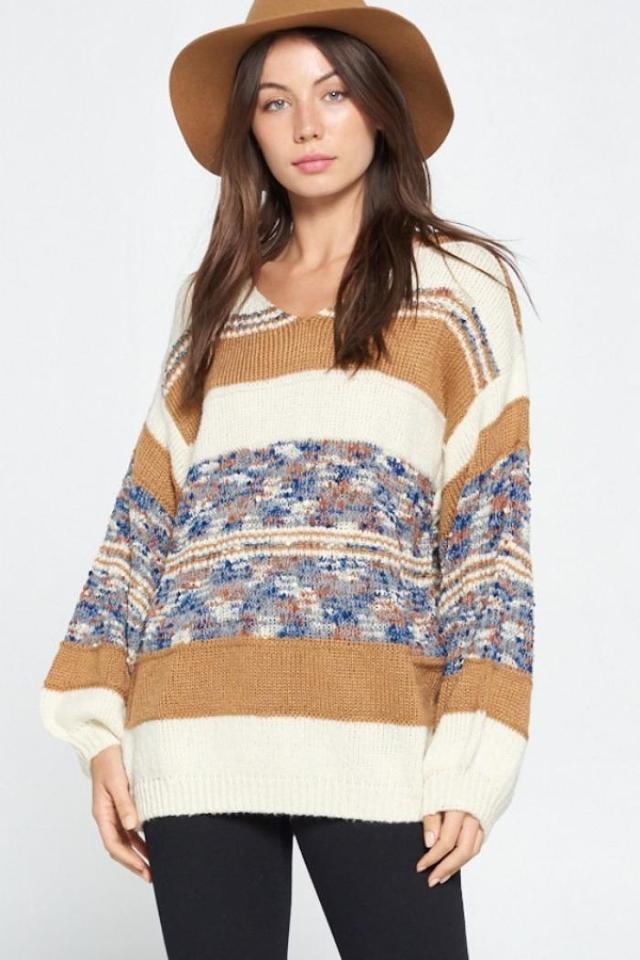 Color Block Mustard Sweater Product Image