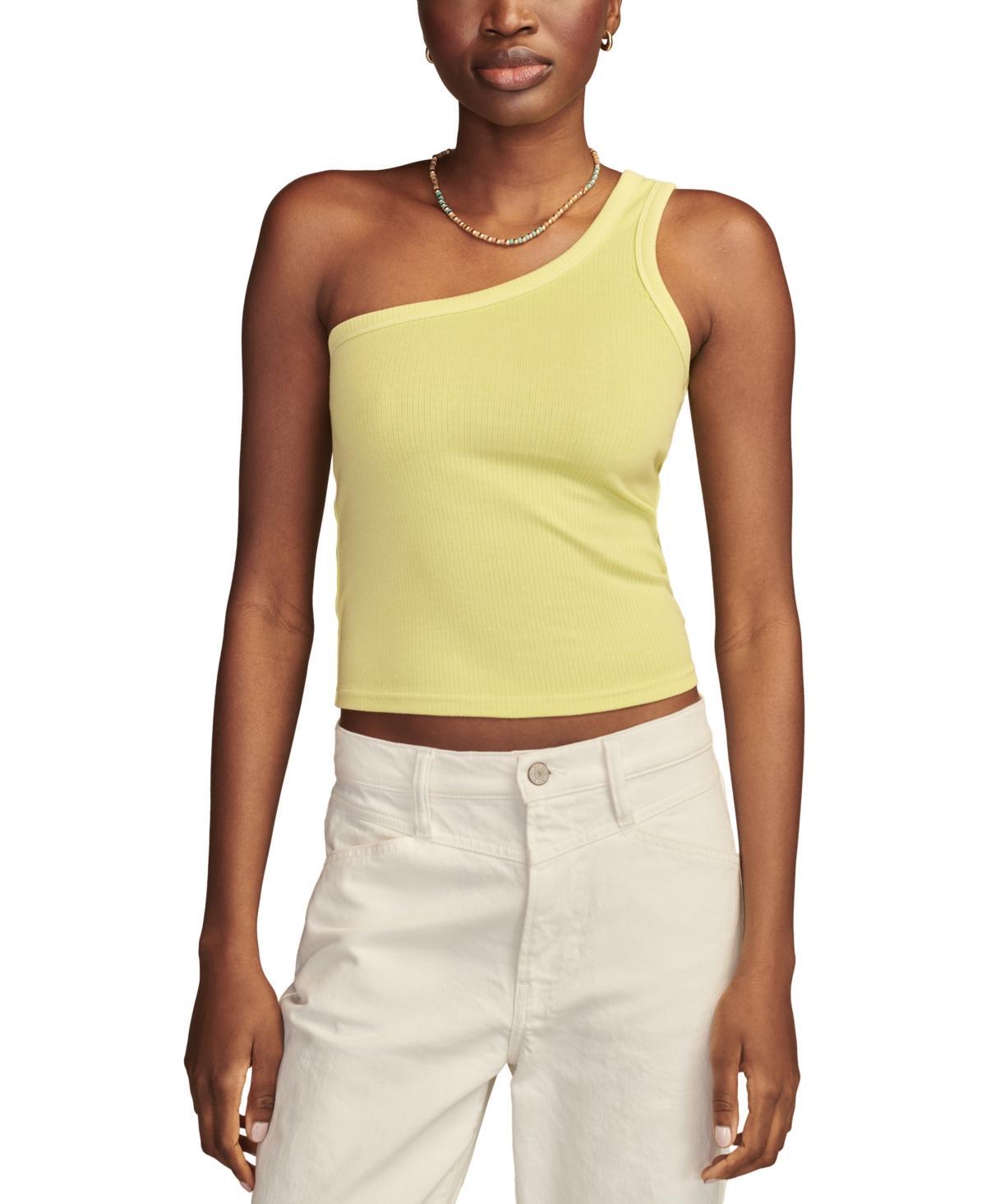 Lucky Brand Womens Asymmetric One Shoulder Sleeveless Top Product Image