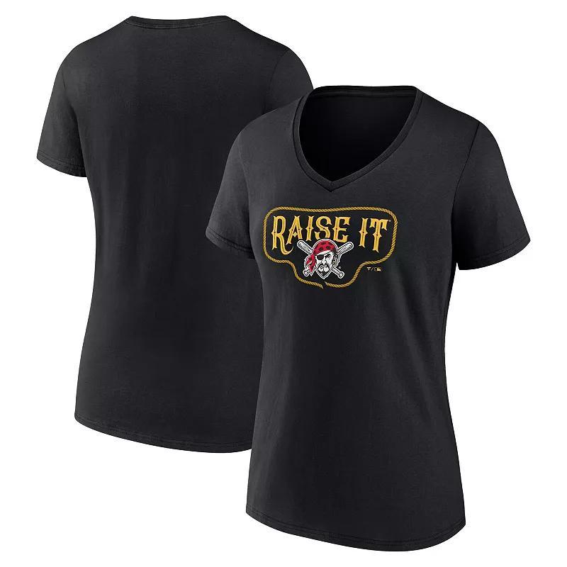 Womens Fanatics Pittsburgh Pirates Raise It V-Neck T-Shirt Product Image