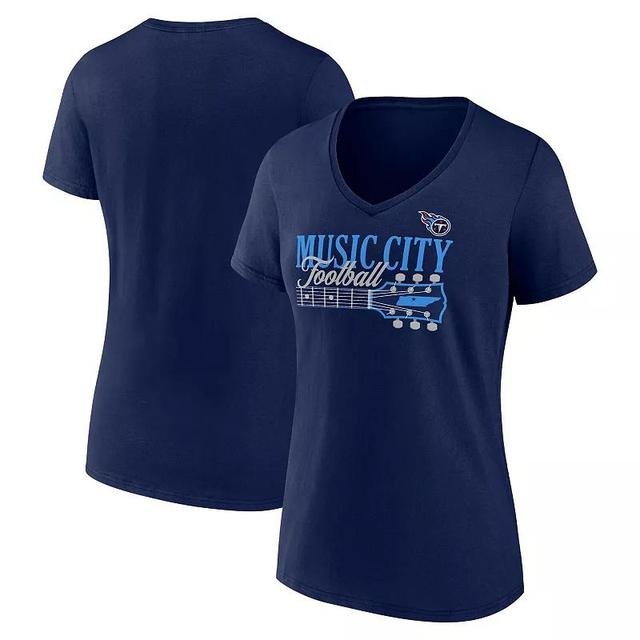 Womens Fanatics Tennessee Titans Hometown Defensive Stand V-Neck T-Shirt Blue Product Image