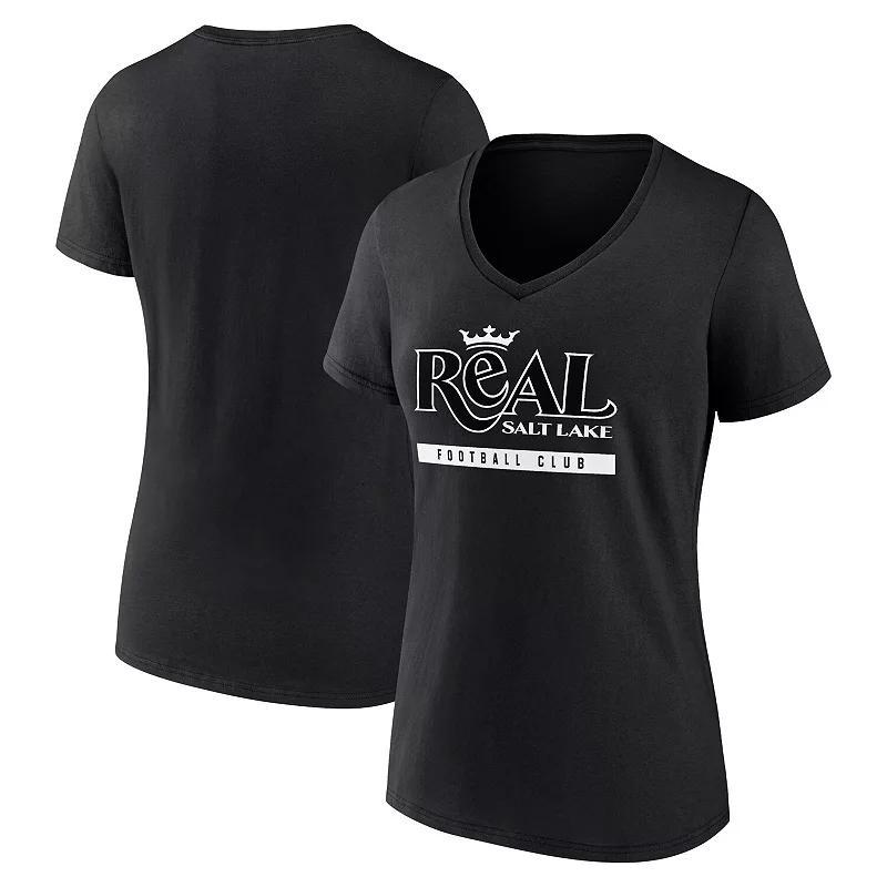 Womens Fanatics Branded Black Real Salt Lake Fundamentals Stealth V-Neck T-Shirt Product Image