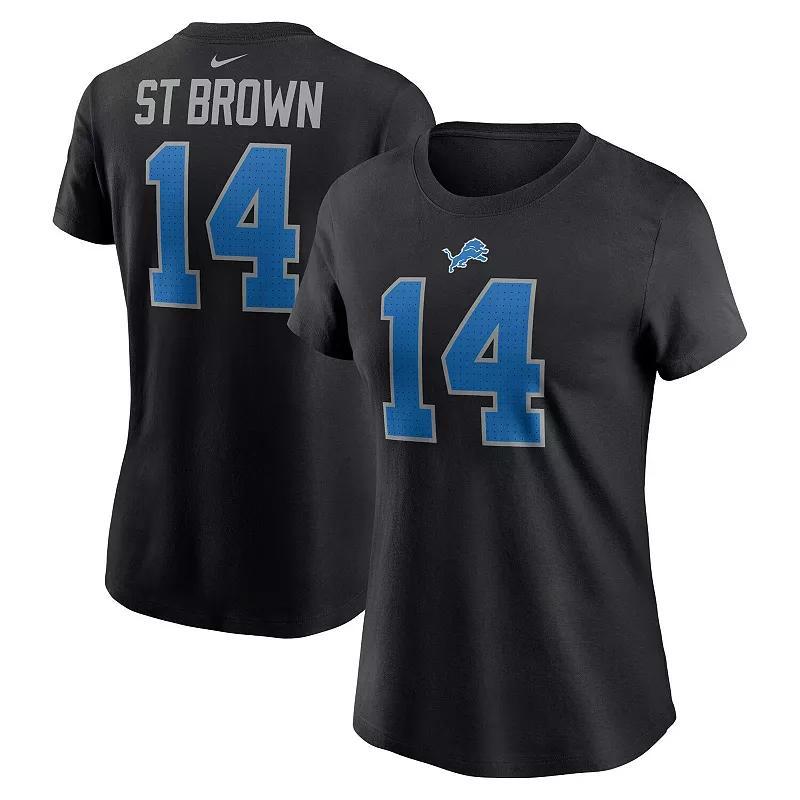 Womens Nike Amon-Ra St. Brown Detroit Lions Player Name & Number T-Shirt Product Image