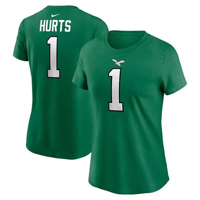 Womens Nike Jalen Hurts Kelly Philadelphia Eagles Player Name & Number T-Shirt Product Image