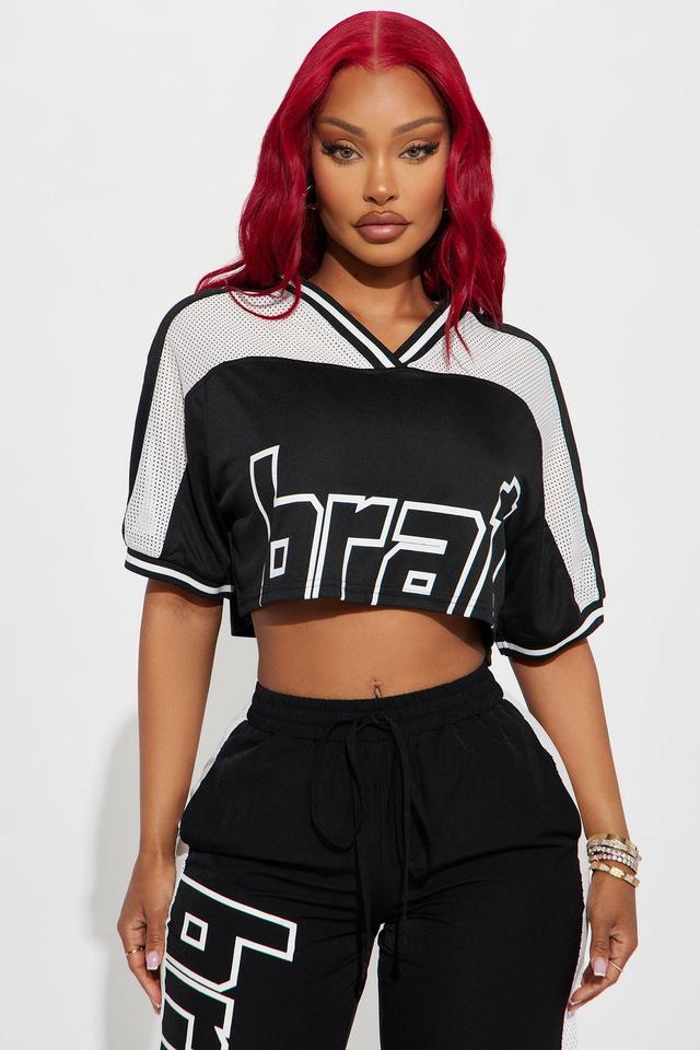 Bratty Jersey Top - Black Product Image