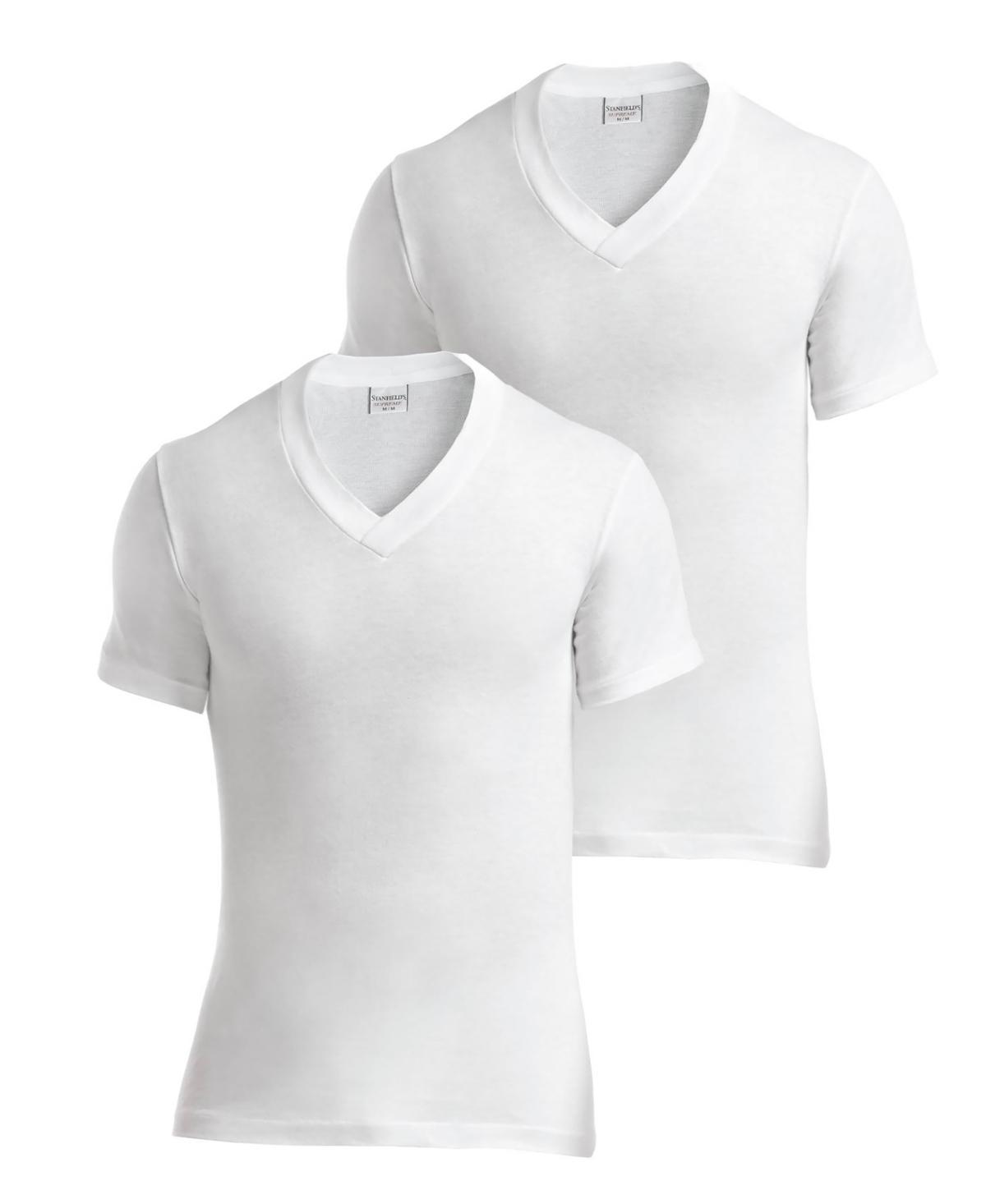 Stanfields Mens Supreme Cotton Blend V-Neck Undershirts, Pack of 2 Product Image