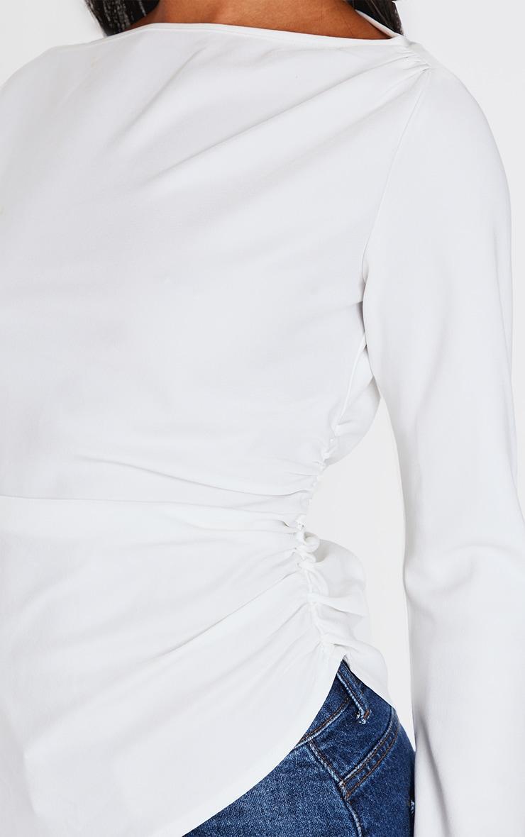 White Asymmetric Long Top Product Image