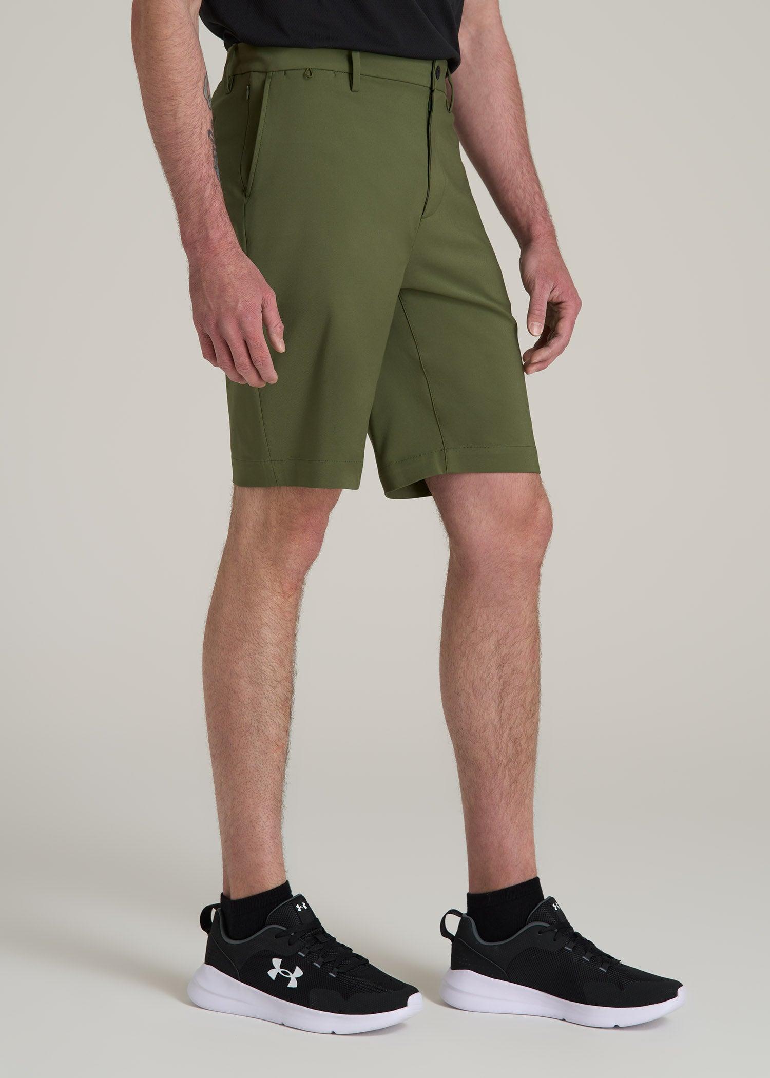 Tech Chino Shorts for Tall Men in Bright Olive Male Product Image