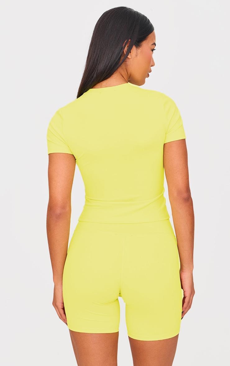 Lime Sculpt Longline Short Sleeve Gym Top Product Image