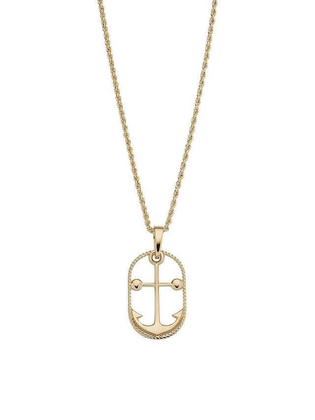 Womens 14K Yellow Gold My Anchor Pendant Necklace Product Image