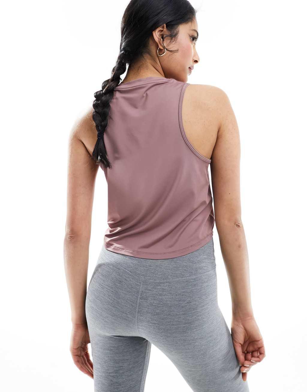 Nike fitted dri -fit tank top in smoky mauve Product Image