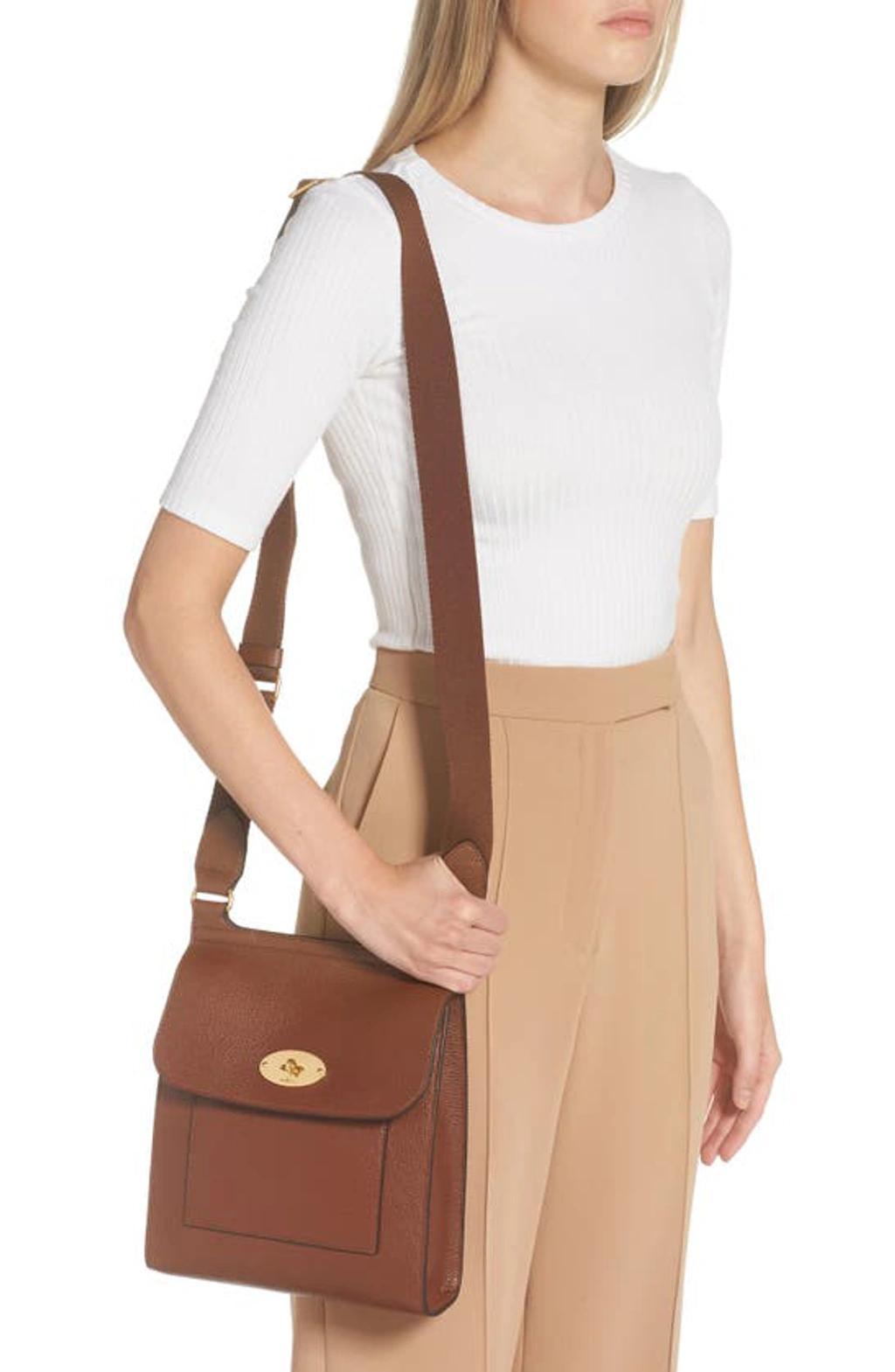 MULBERRY Antony Leather Crossbody Bag In Oak Product Image