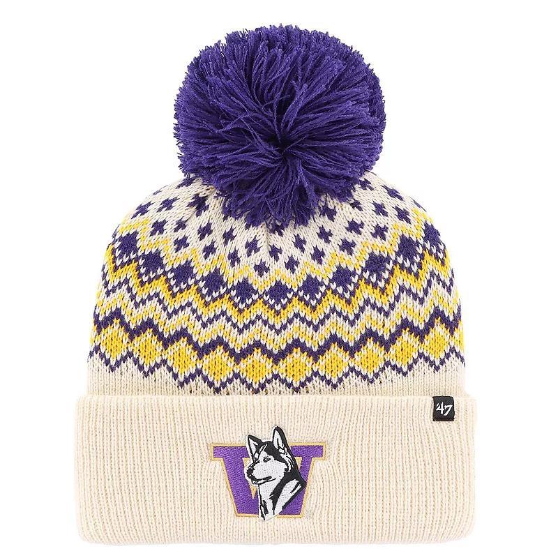 Womens 47 Cream Washington Huskies Elsa Cuffed Knit Hat with Pom Product Image