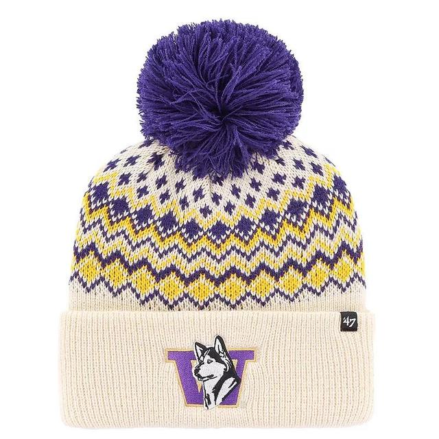 Womens 47 Cream Washington Huskies Elsa Cuffed Knit Hat with Pom Product Image