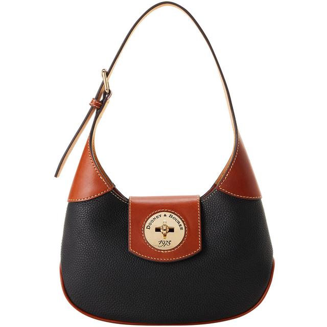 Dooney & Bourke Womens Pebble Turnlock Leather Hobo 26 Bag in Black Product Image