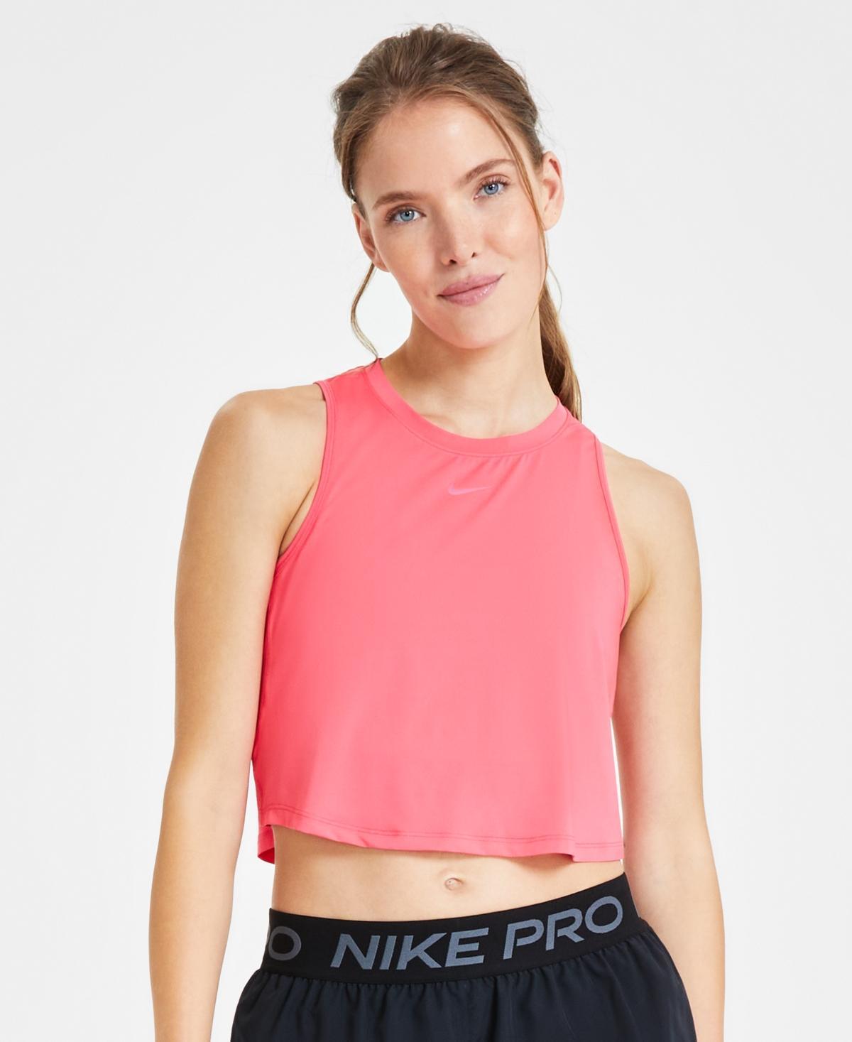 Nike Womens Solid One Classic Dri-fit Cropped Tank Top - Aster Pink Product Image