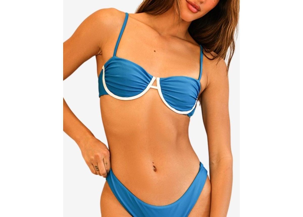 Dippin' Daisy's Women's Starlight Underwire Bralette Bikini Top in Blue/White - Product Image