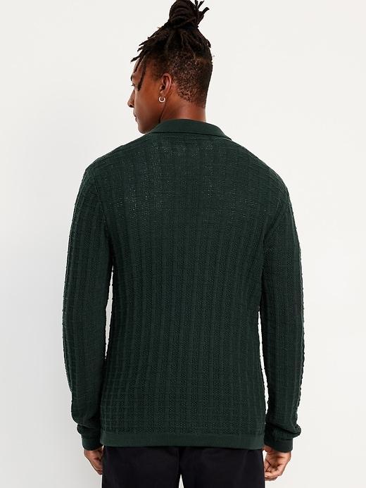 Button-Down Cable-Knit Sweater Product Image