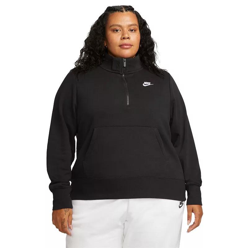 Plus Size Nike Sportswear Club Fleece Half-Zip Pullover, Womens Grey Product Image