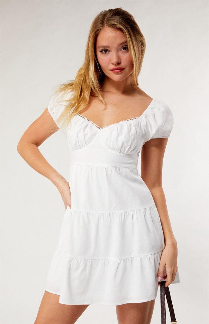 Womens Dainty Trim Tie Back Mini Dress Product Image