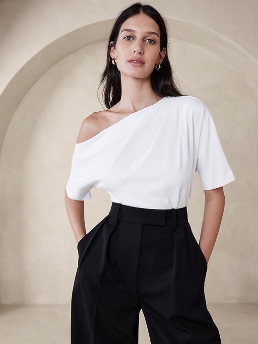 One-Shoulder Heavy Cotton Top Product Image