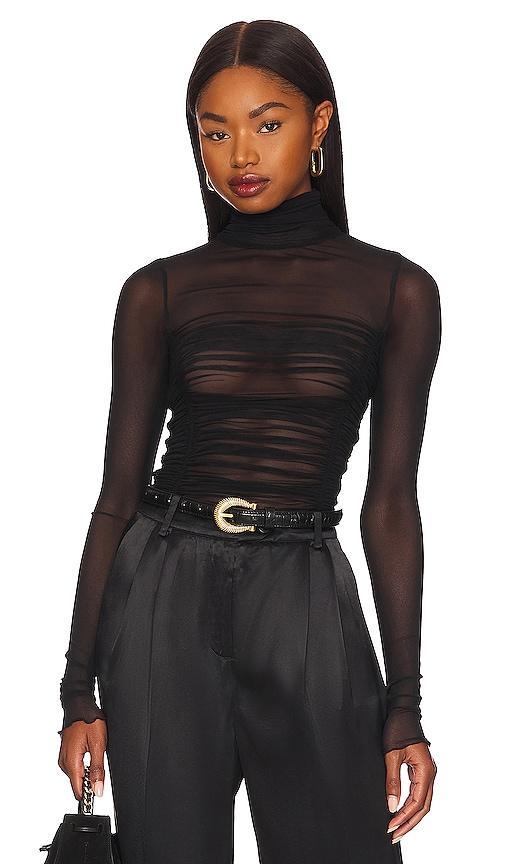 Free People Under It All Ruched Mesh Turtleneck Bodysuit Product Image