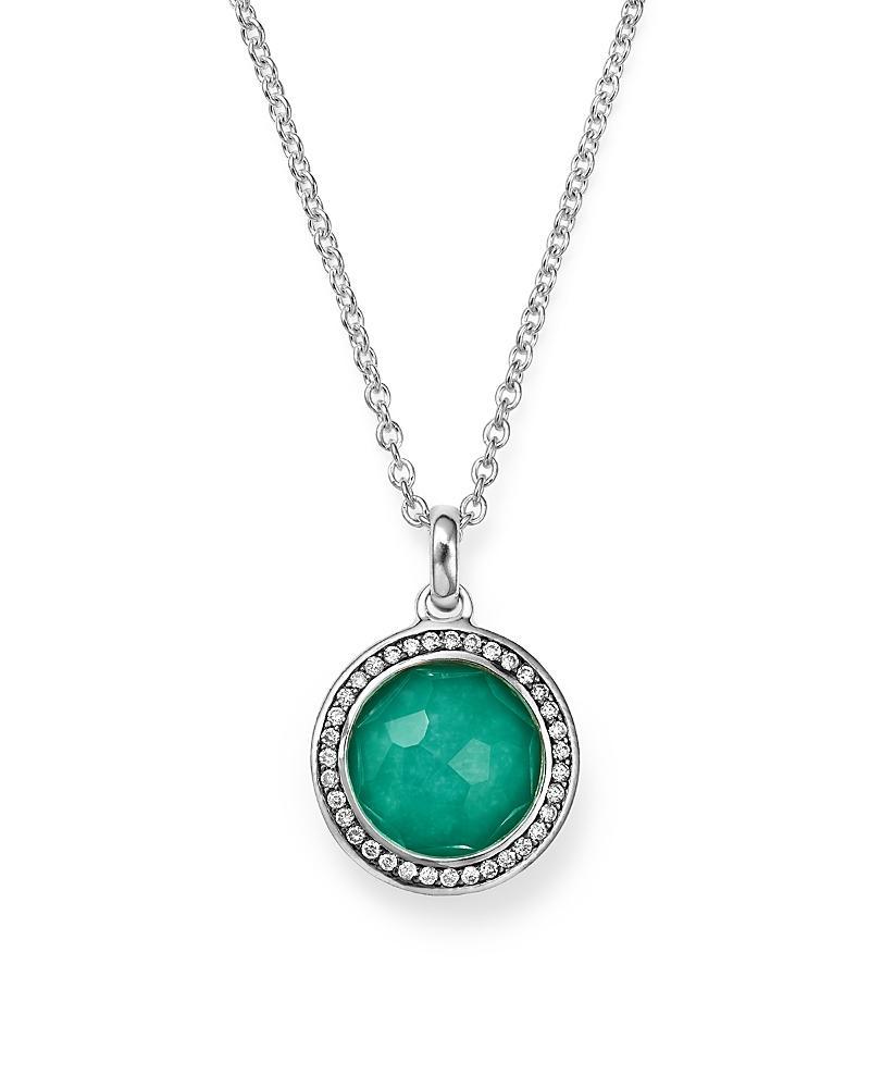 Stella Lollipop Pendant Necklace in Turquoise Doublet with Diamonds Product Image