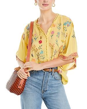 Roylane Embroidered Button-Down Blouse Product Image